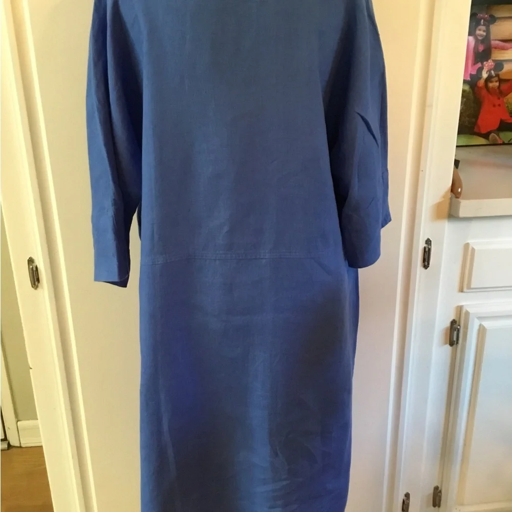 NWOT Flax Blue linen dress L - Picture 6 of 7